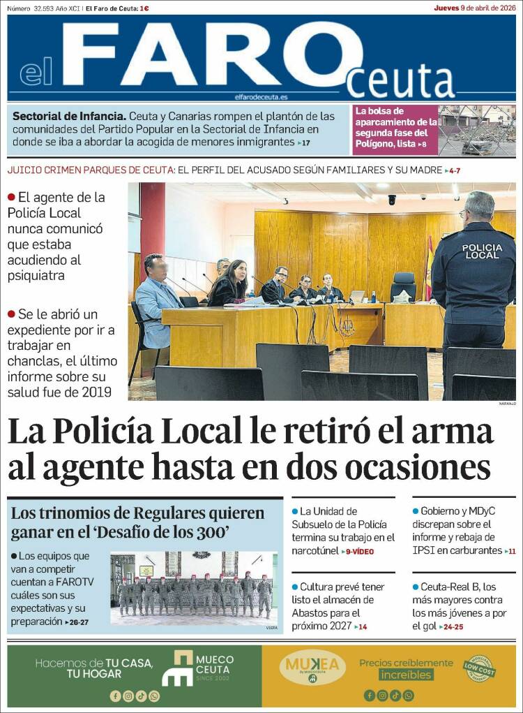 Portada de El Faro de Ceuta (Espa&ntilde;a)