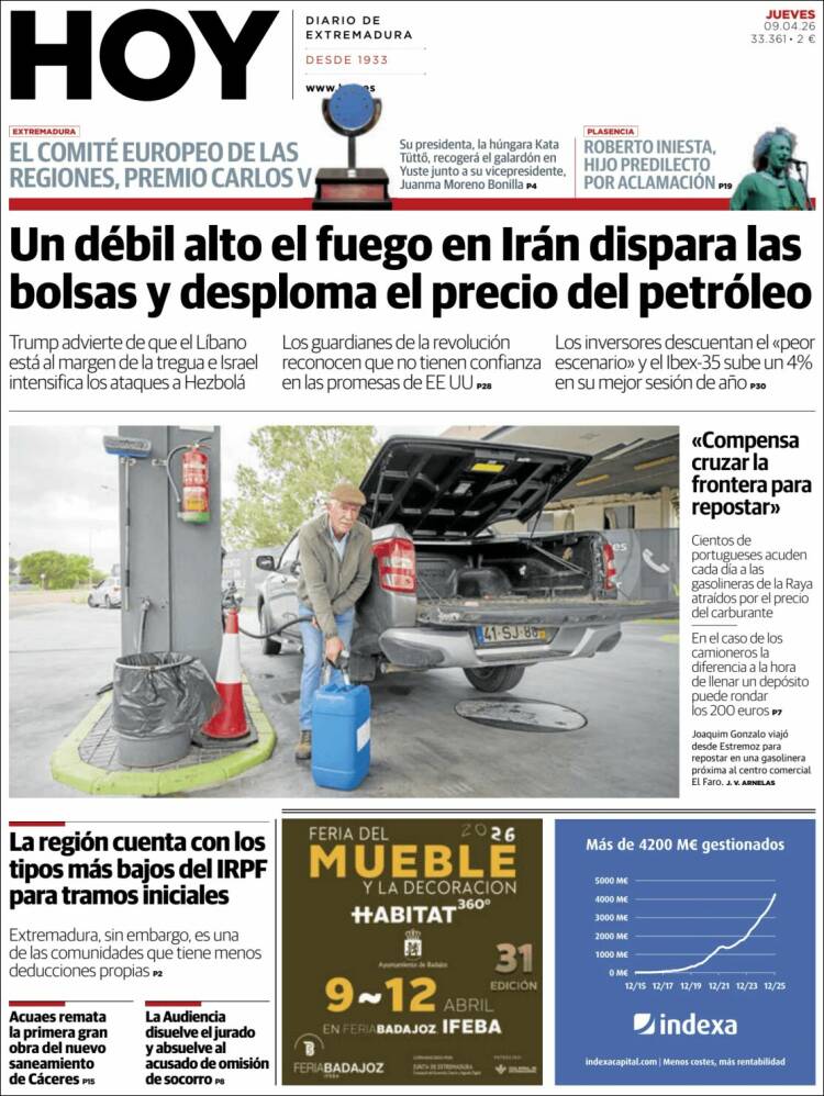 Portada de Hoy - Caceres (Espa&ntilde;a)