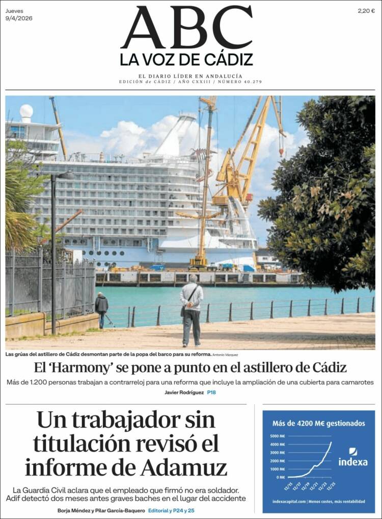 Portada de La Voz de Cádiz (Espa&ntilde;a)