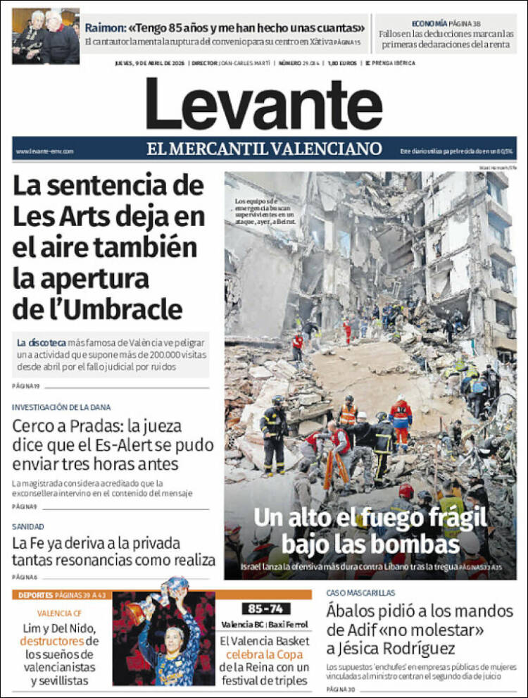 Portada de Levante (Espa&ntilde;a)