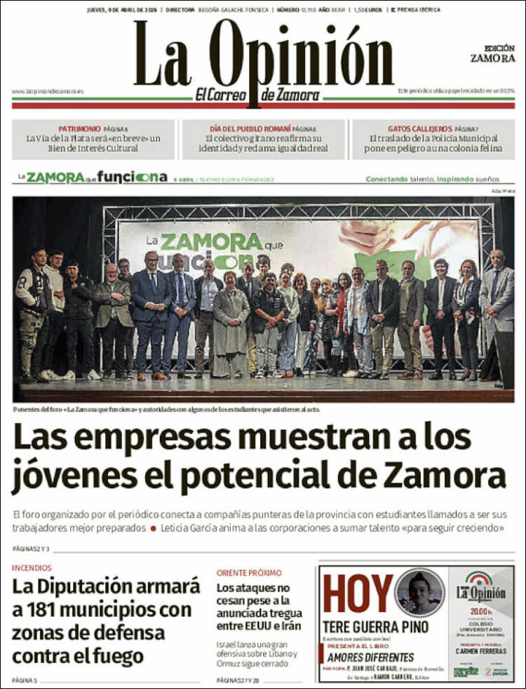 Portada de La Opinión - El Correo de Zamora (Espa&ntilde;a)
