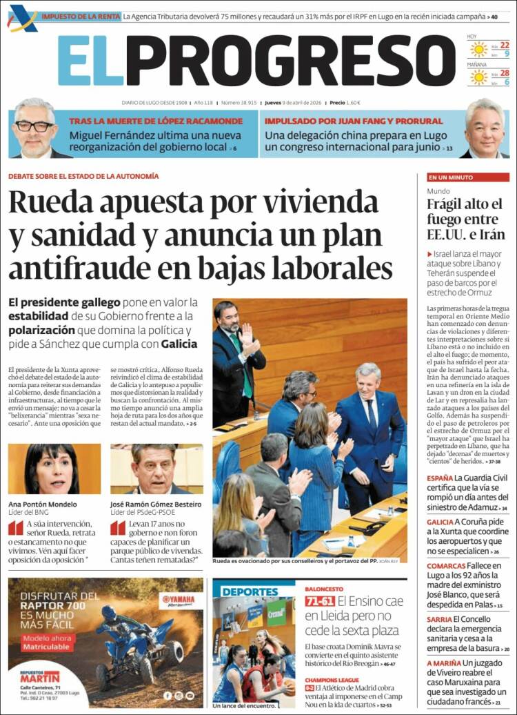 Portada de El Progreso (Spain)