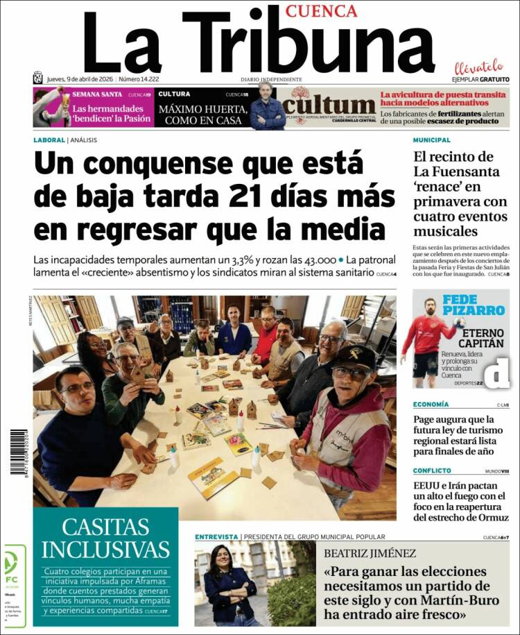Portada de La Tribuna de Cuenca (Espa&ntilde;a)