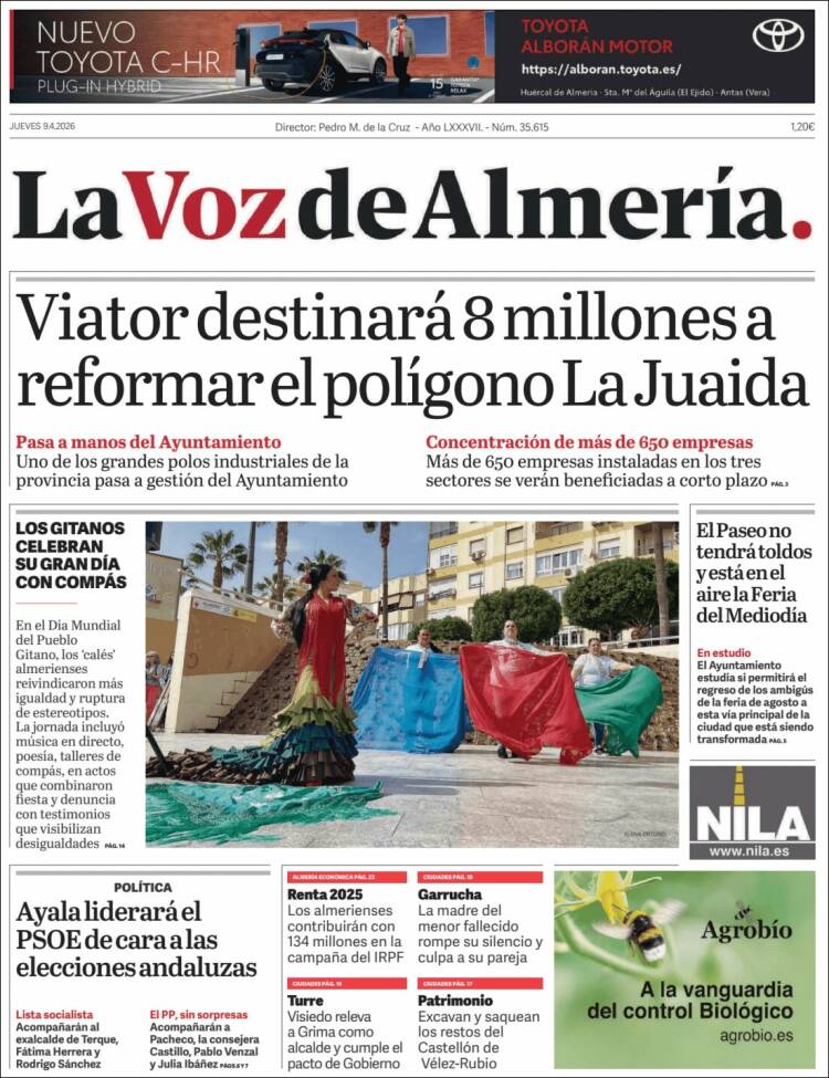 Portada de La Voz de Almería (Espa&ntilde;a)