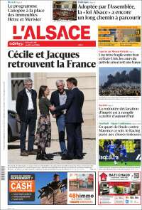 Portada de Journal L'Alsace (Francia)