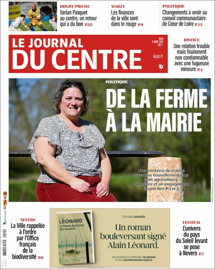 Portada de Le Journal du Centre (Francia)