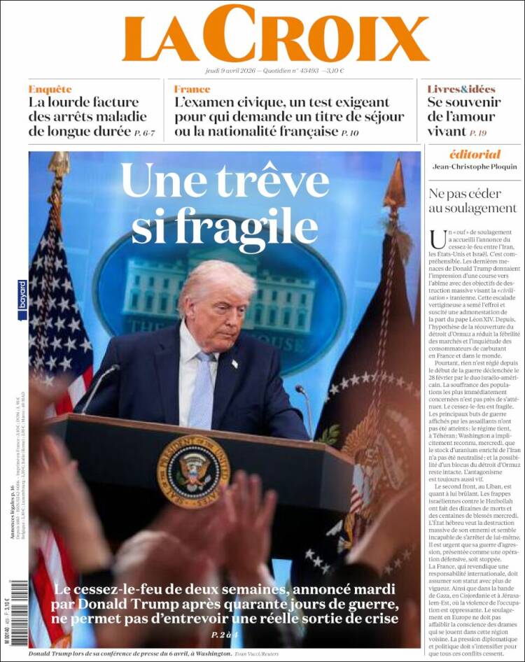 Portada de La Croix (Francia)