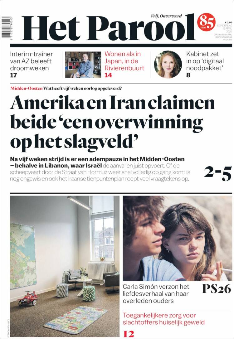 Portada de Het Parool (Pa&iacute;ses Bajos)