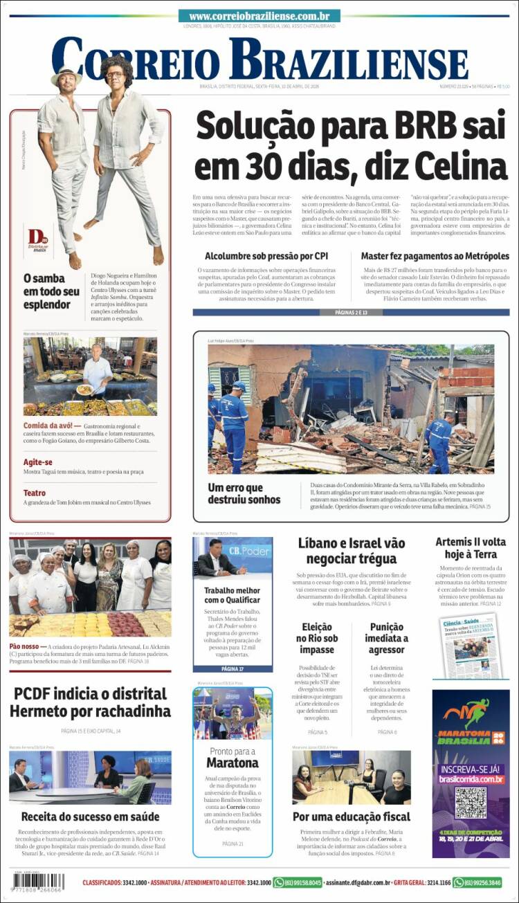 Portada de Correio Braziliense (Brasil)