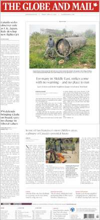 Portada de The Globe and Mail (Canad&aacute;)