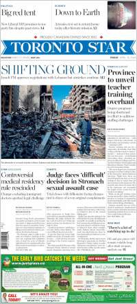 Portada de The Toronto Star (Canad&aacute;)