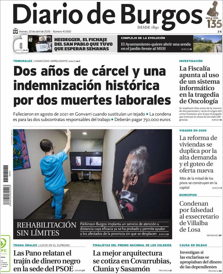 Portada de Diario de Burgos (Espa&ntilde;a)