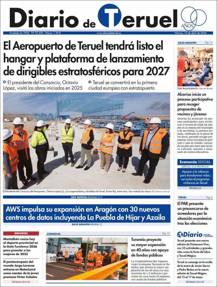 Portada de Diario de Teruel (Espa&ntilde;a)