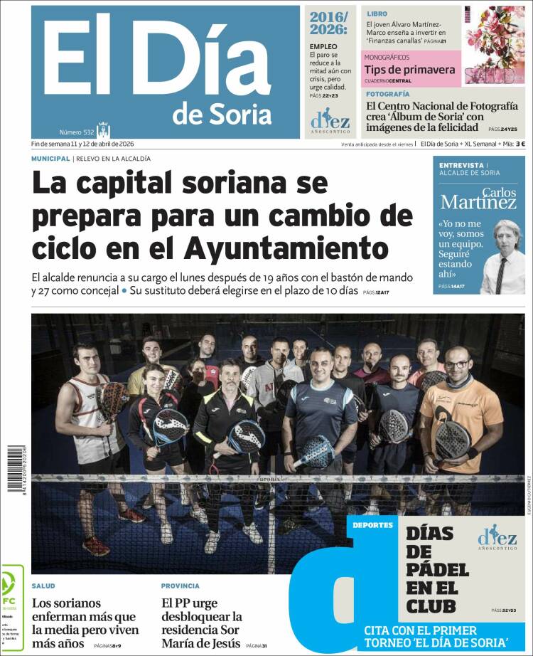 Portada de El Día de Soria (Espa&ntilde;a)