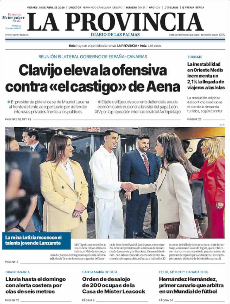 Portada de La Provincia (Espa&ntilde;a)