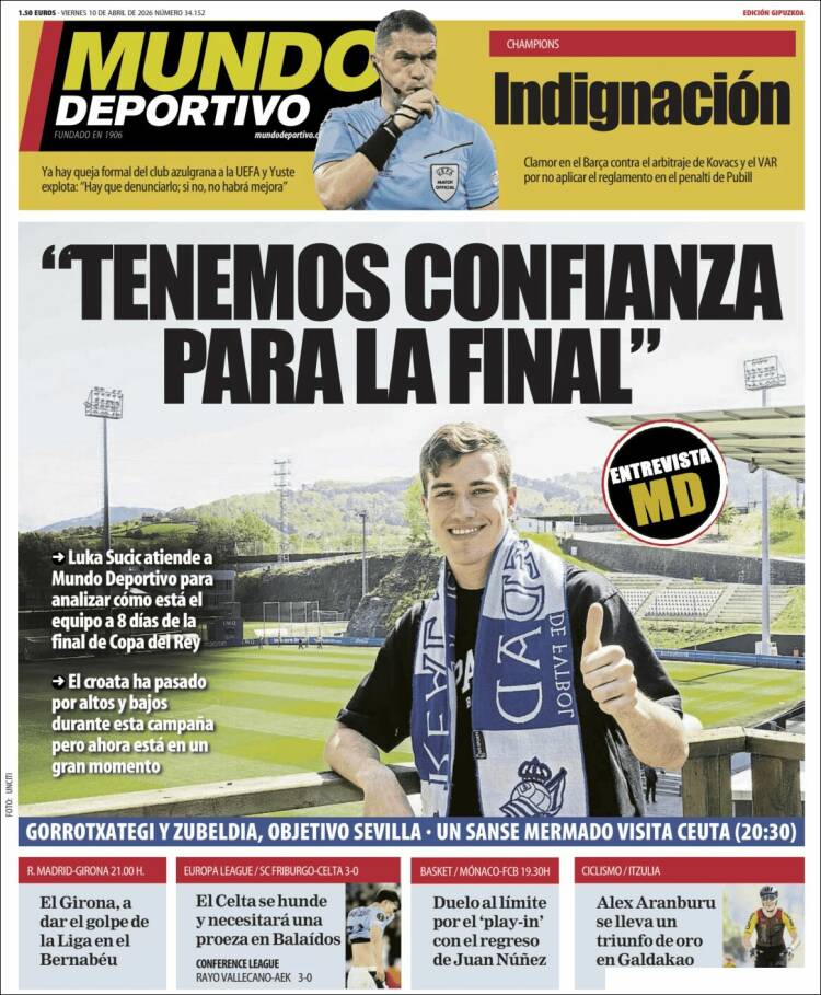 Portada de Mundo Deportivo Gipuzkoa (Espa&ntilde;a)