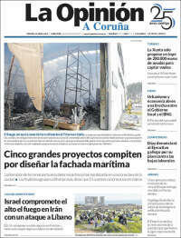 Portada de La Opinión de A Coruña (Espa&ntilde;a)
