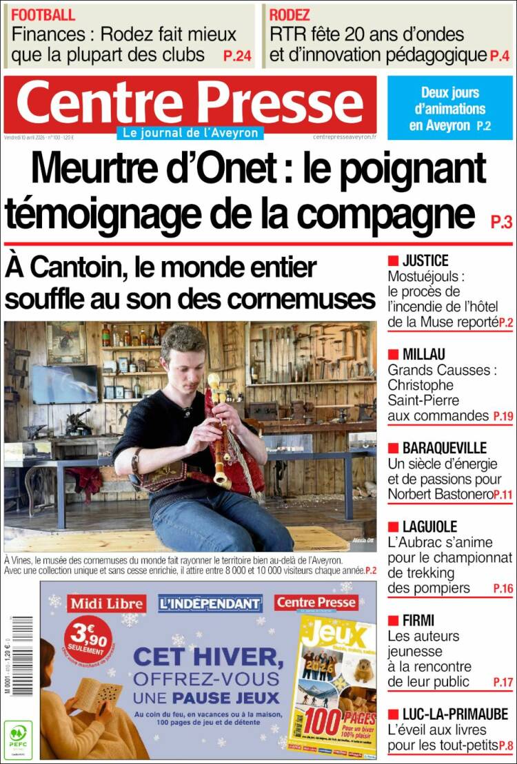 Portada de Centre Presse (France)