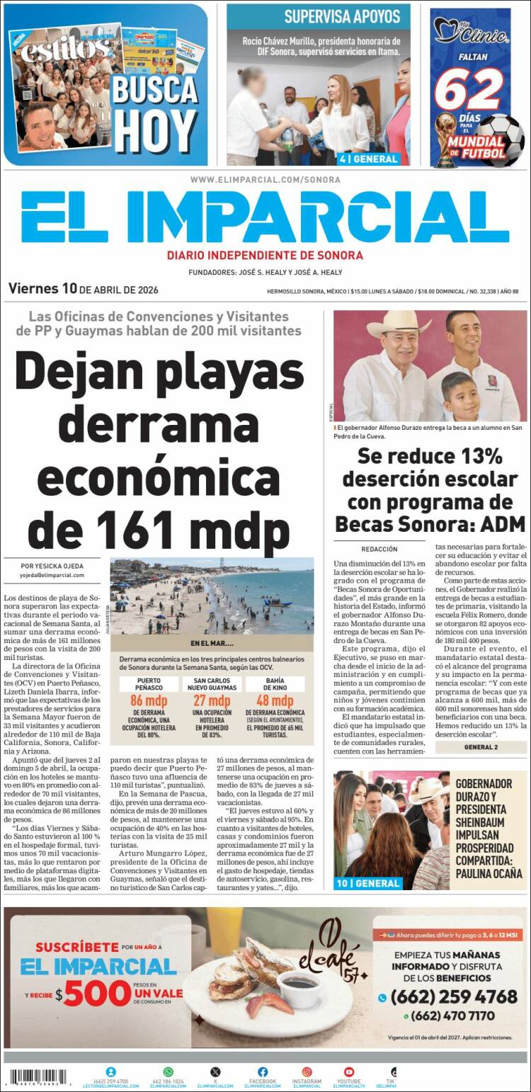 Portada de El Imparcial (M&eacute;xico)