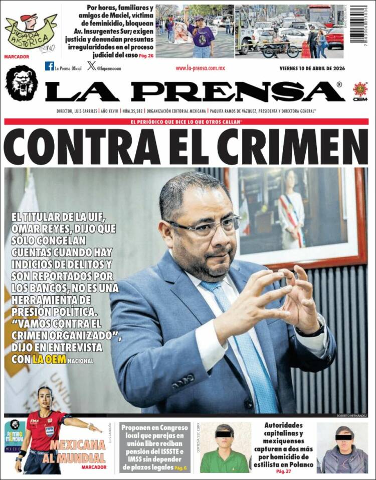 Portada de La Prensa (M&eacute;xico)