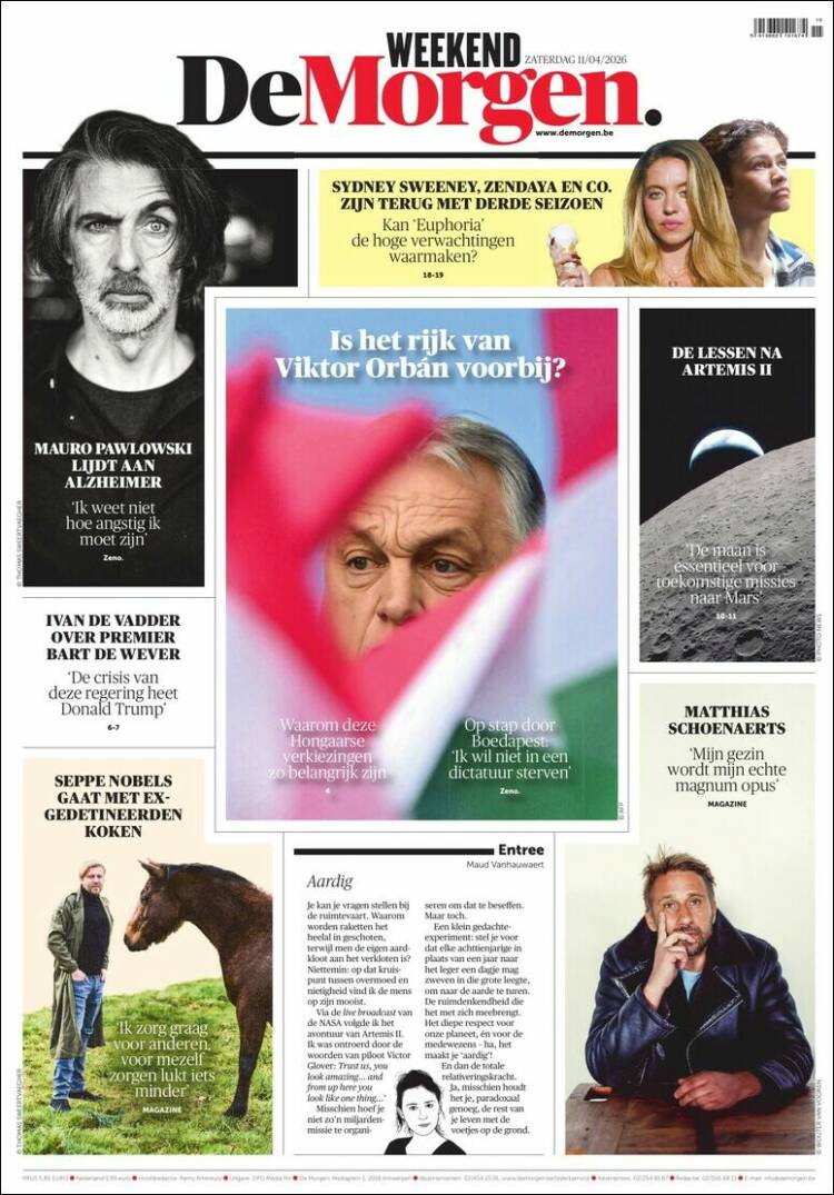 Portada de De Morgen (B&eacute;lgica)