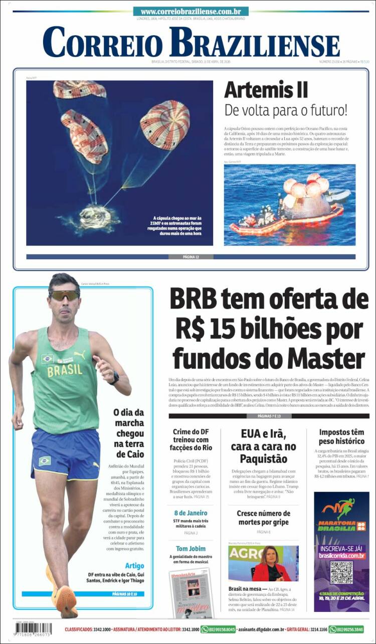 Portada de Correio Braziliense (Brasil)