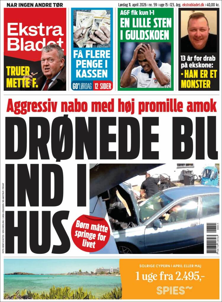 Portada de Ekstra Bladet (Dinamarca)