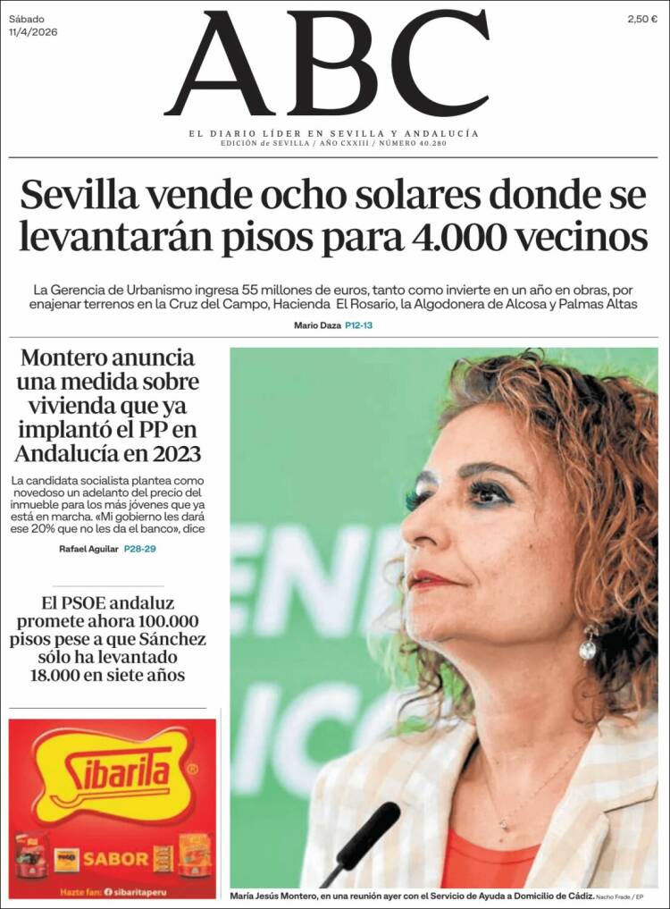 Portada de ABC - Sevilla (Espa&ntilde;a)