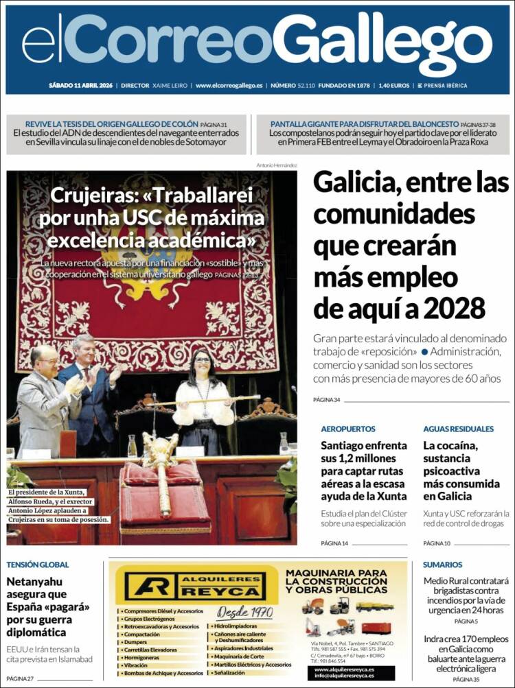 Portada de El Correo Gallego (Espa&ntilde;a)