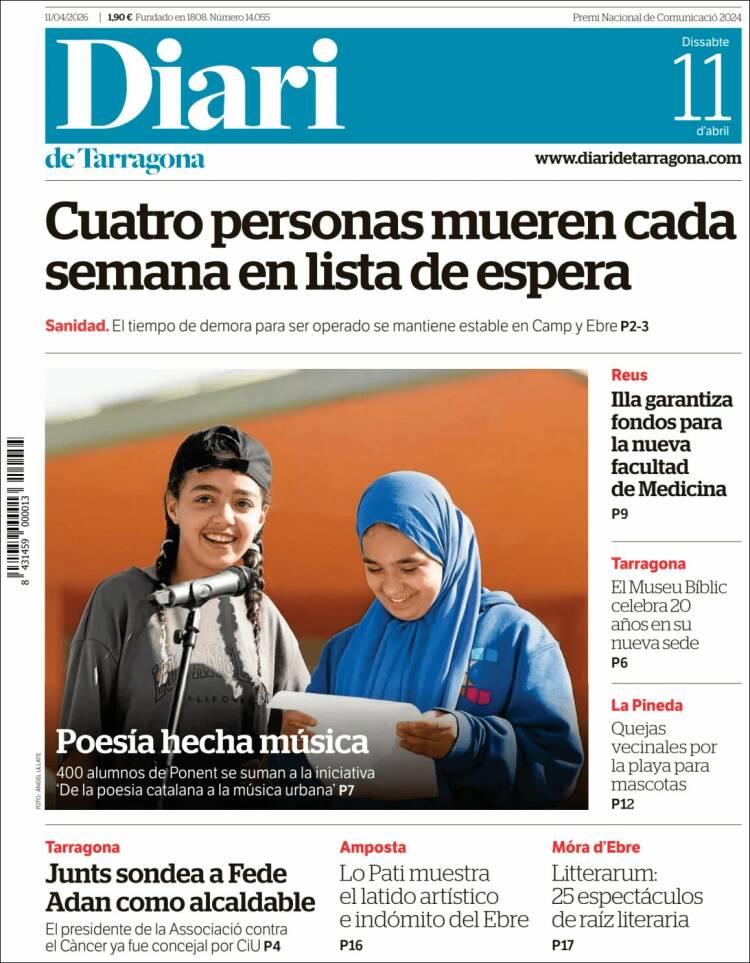 Portada de Diari de Tarragona (Espa&ntilde;a)