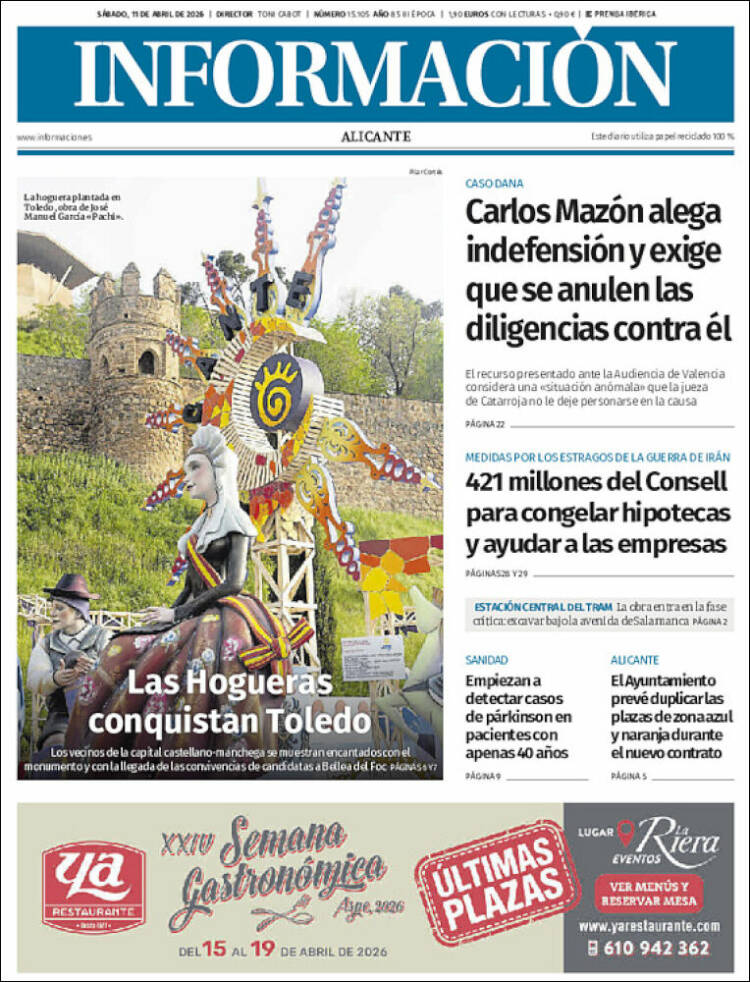Portada de Diario Información (Espa&ntilde;a)
