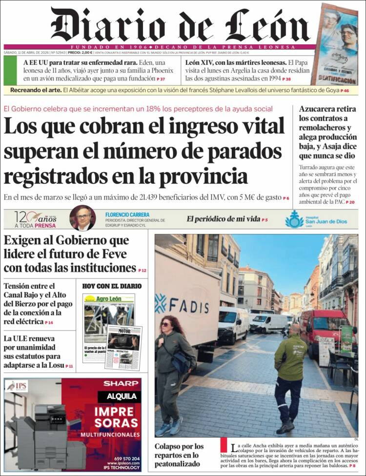 Portada de Diario de León (Espa&ntilde;a)