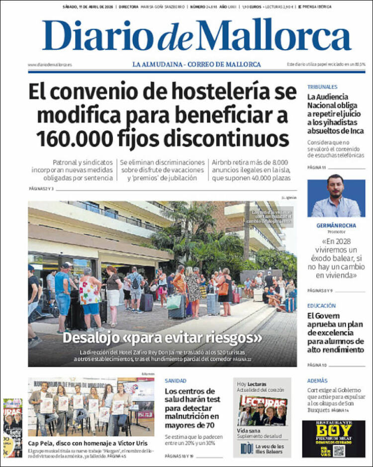 Portada de Diario de Mallorca (Espa&ntilde;a)