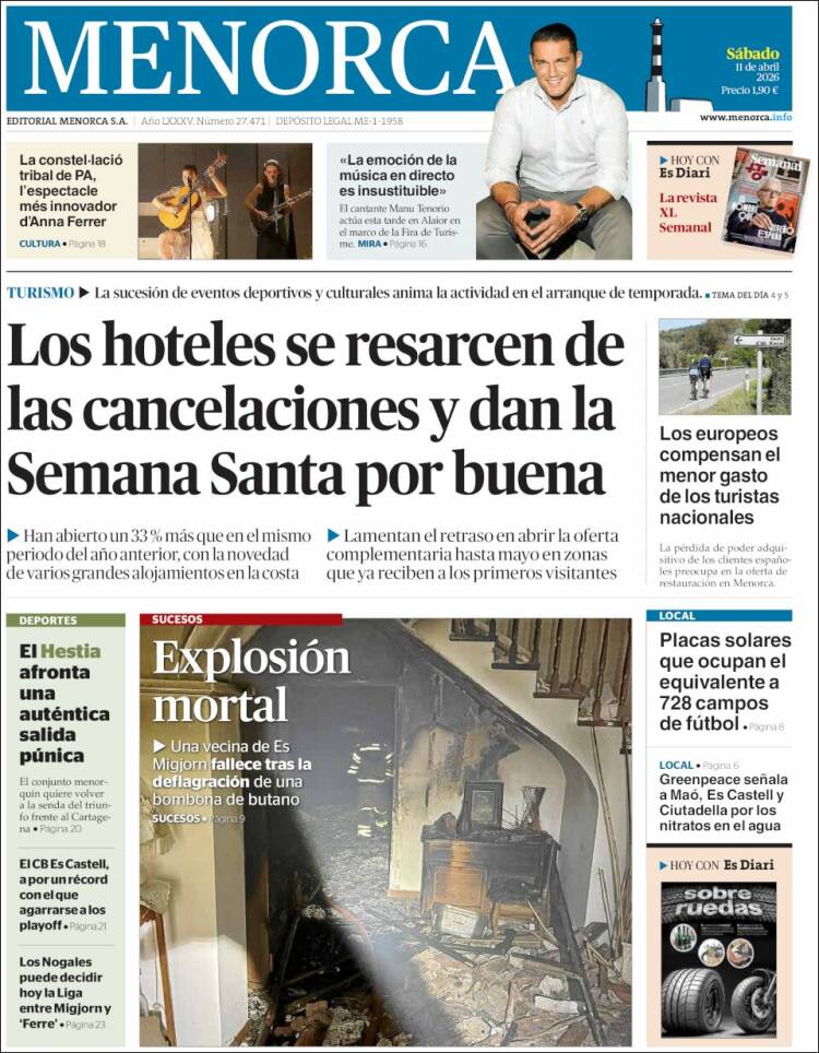 Portada de Menorca - Diario Insular (Espa&ntilde;a)