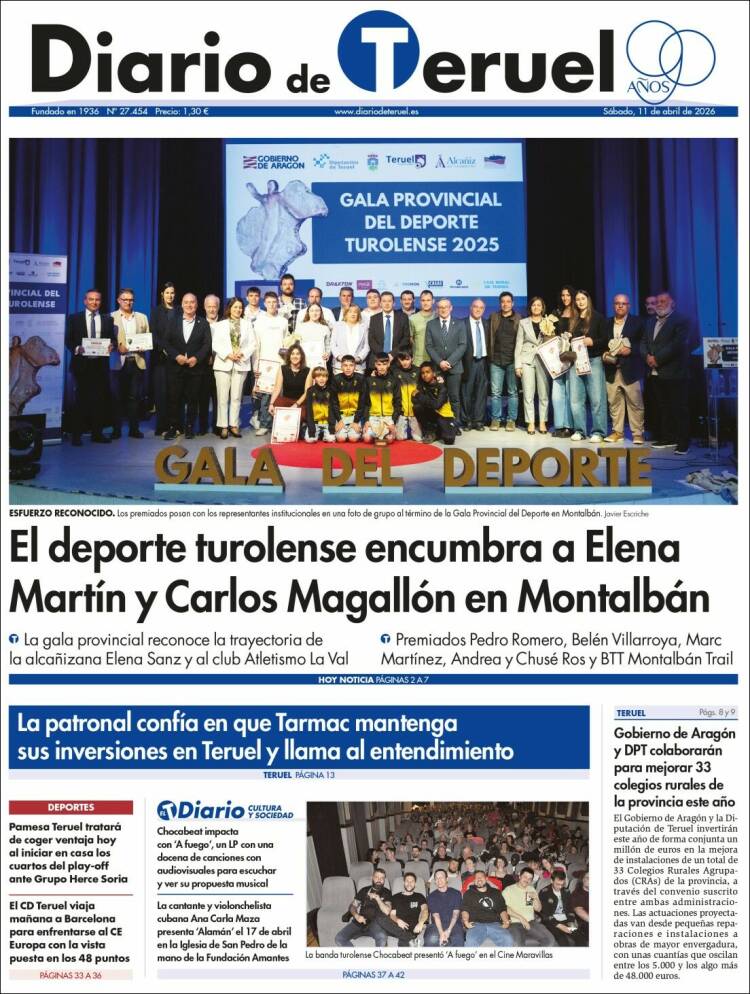 Portada de Diario de Teruel (Espa&ntilde;a)