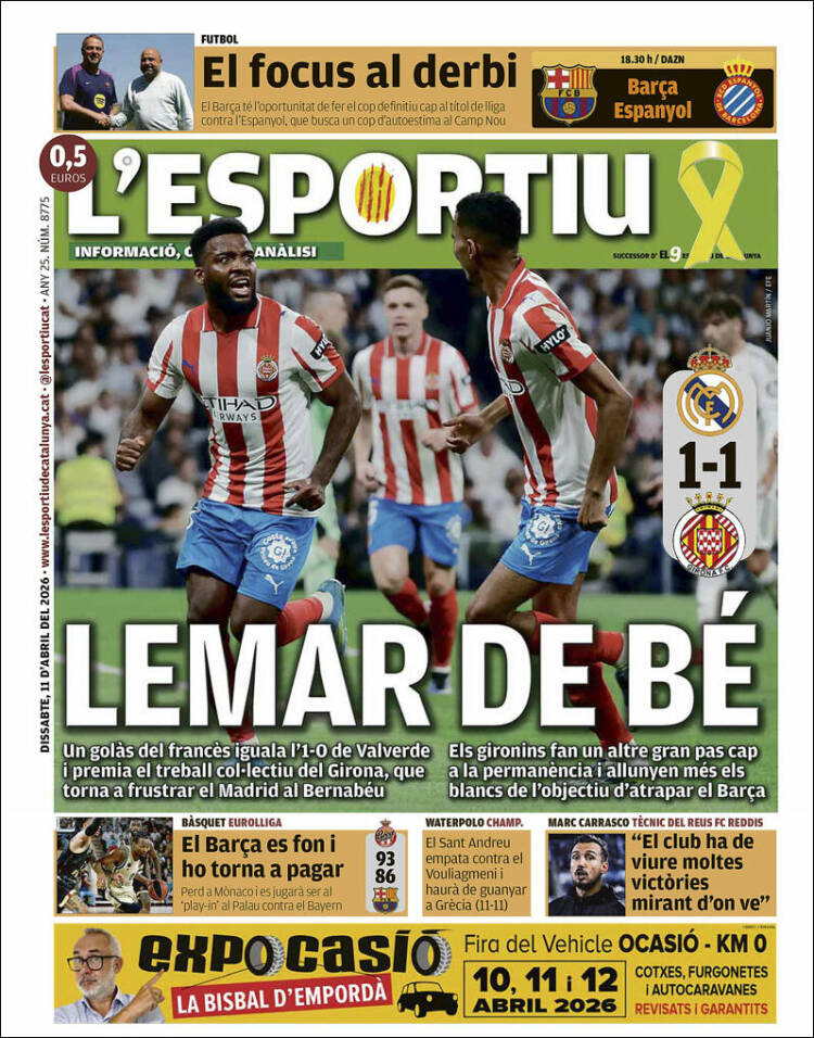Portada de L'Esportiu (Espa&ntilde;a)