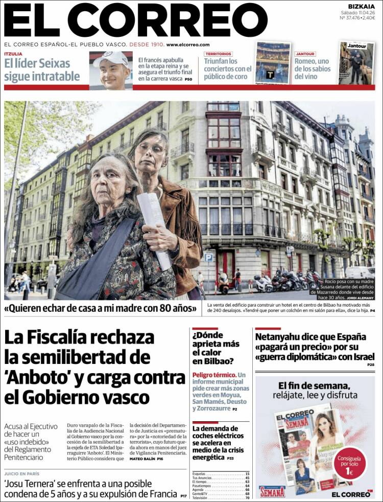Portada de El Correo (Espa&ntilde;a)