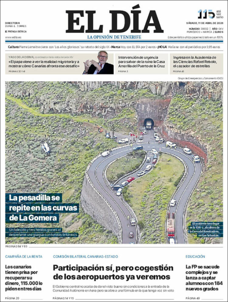 Portada de El Día (Espa&ntilde;a)