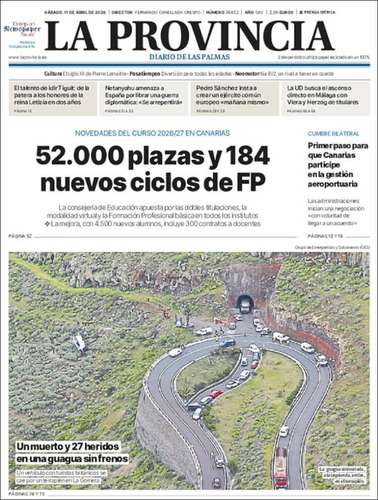 Portada de La Provincia (Espa&ntilde;a)