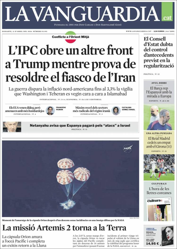 Portada de La Vanguardia (Espa&ntilde;a)