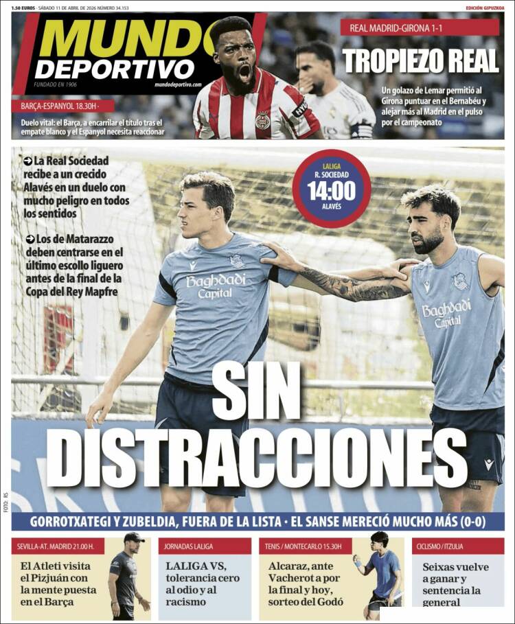 Portada de Mundo Deportivo Gipuzkoa (Espa&ntilde;a)