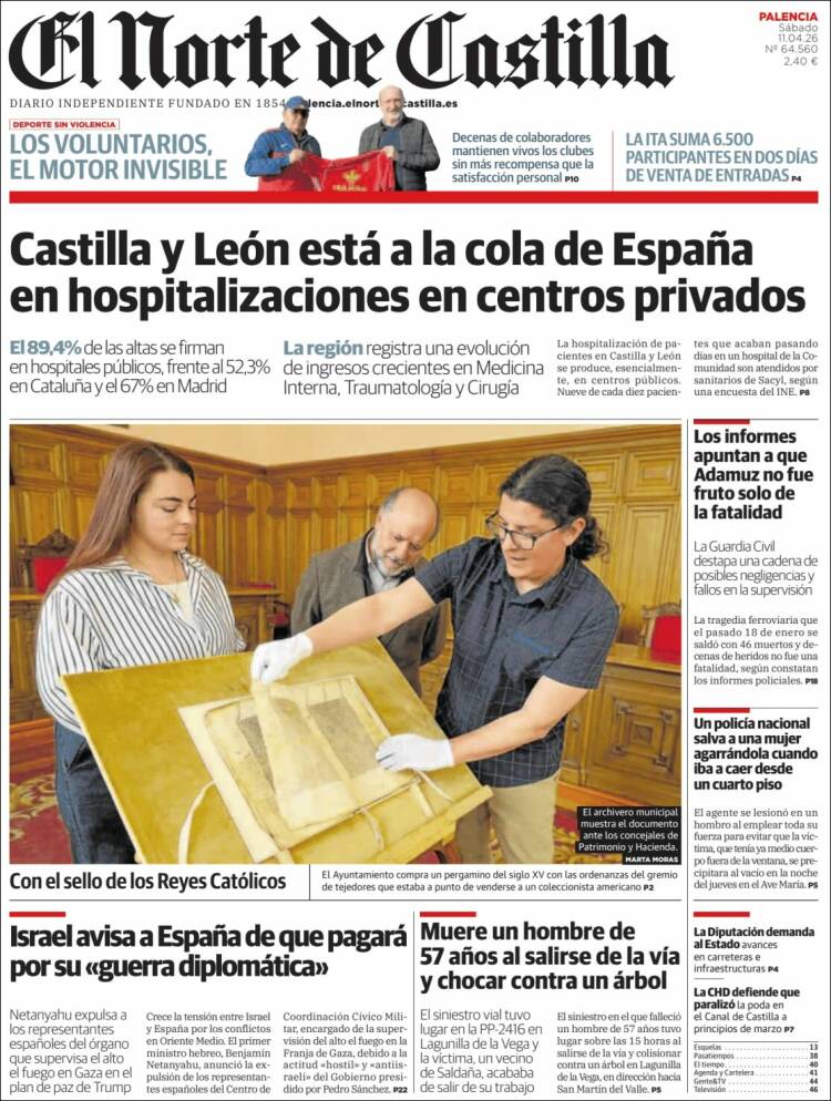 Portada de Norte de Castilla - Palencia (Espa&ntilde;a)