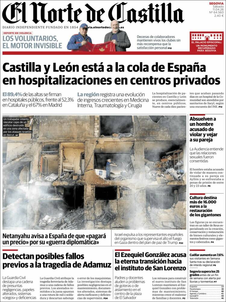 Portada de Norte de Castilla - Segovia (Espa&ntilde;a)