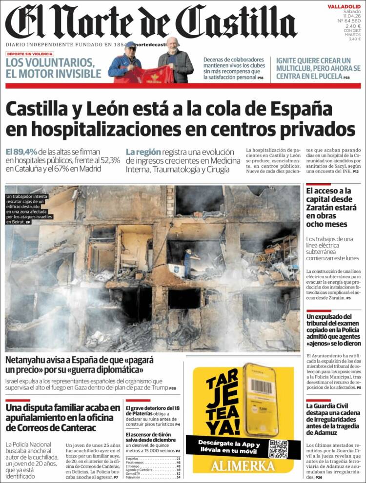 Portada de Norte de Castilla - Valladolid (Espa&ntilde;a)