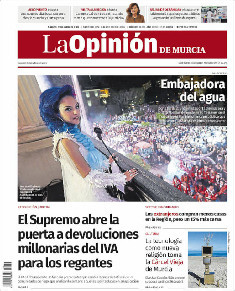 Portada de La Opinión de Murcia (Espa&ntilde;a)