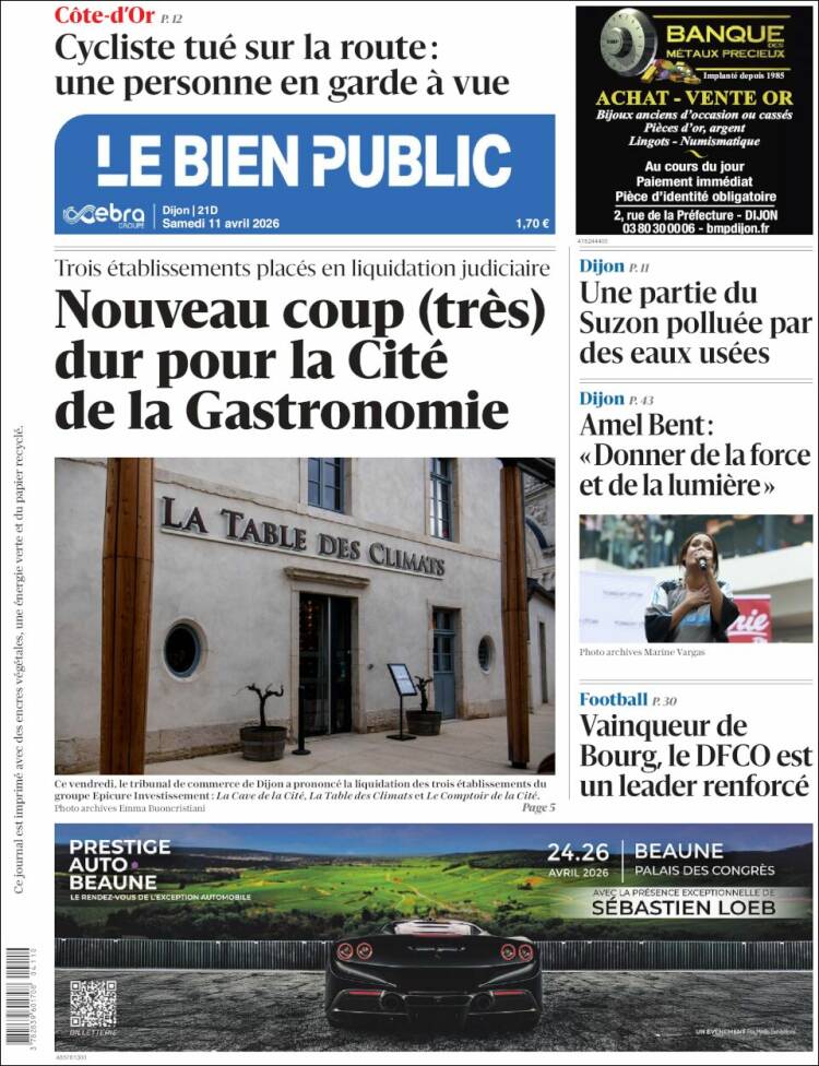 Portada de Le Bien Public (Francia)
