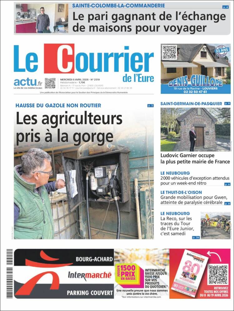 Portada de Le Courrier de l'Ouest (Francia)