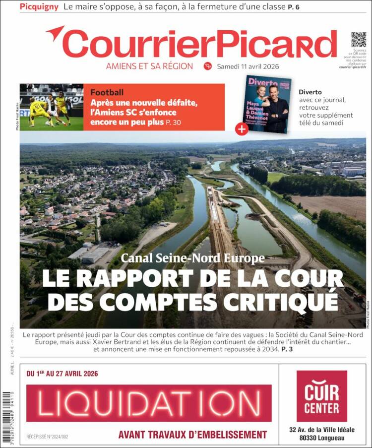 Portada de Courrier Picard (Francia)
