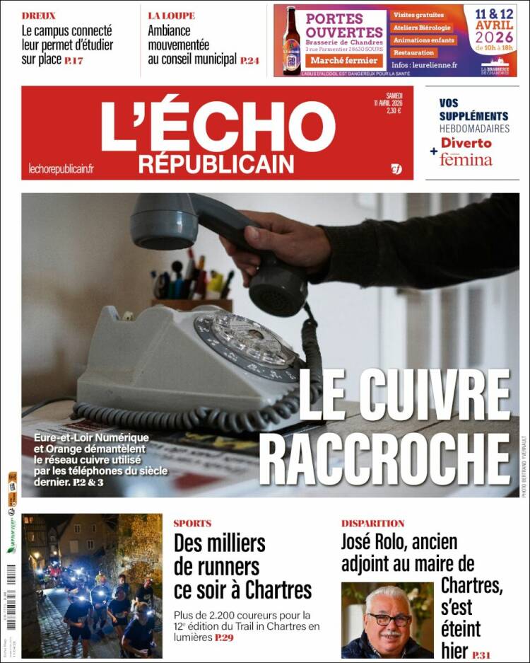 Portada de L'Echo Républicain (Francia)