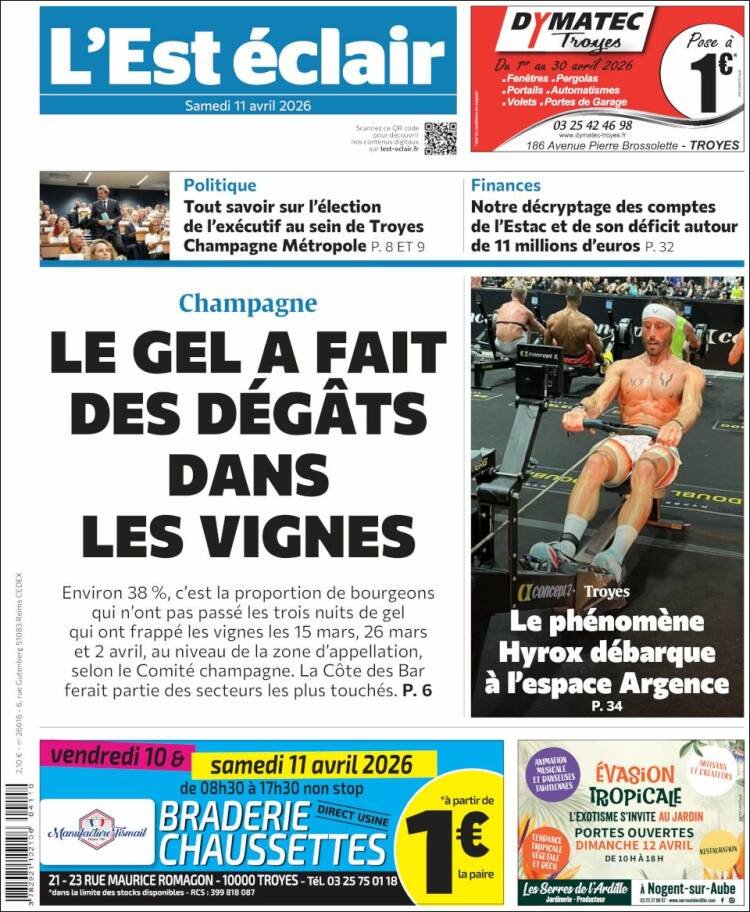 Portada de L'Est Eclair (Francia)